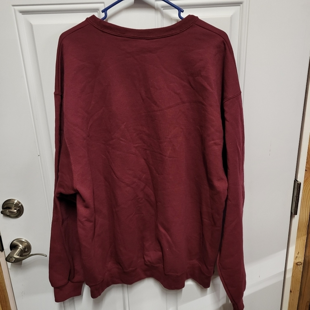 VTG Y2k Jerzees Burgundy Red Wine Country Vineyard Art Pullover Sweatshirt XL - Picture 9 of 11